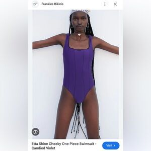 Frankie’s Bikinis Etta Shine Cheeky One Piece Swimsuit